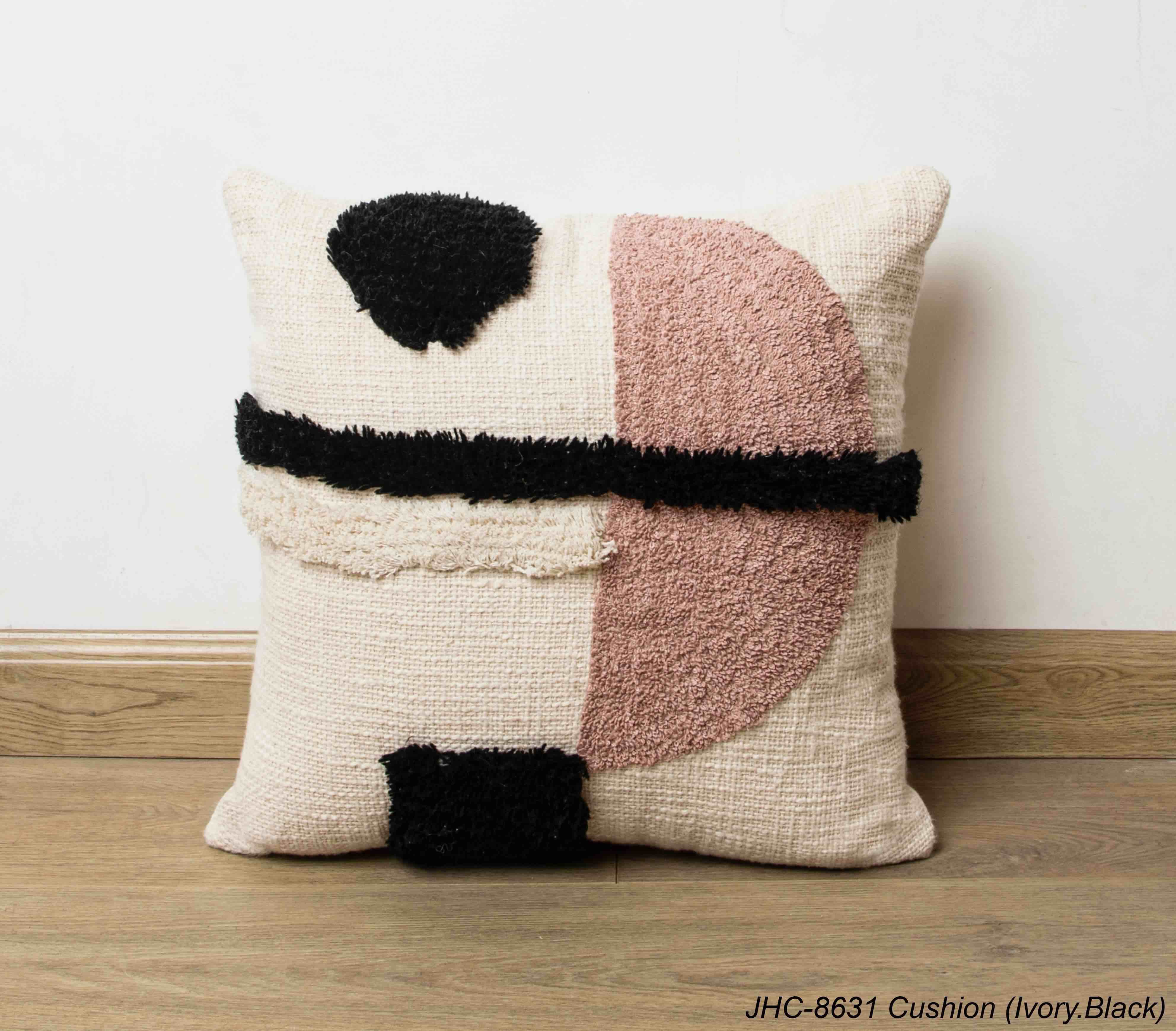 Cushion JHC-8631 Ivory Black 16x16