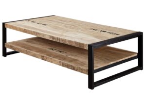 Industrial coffee table - Natural wood finish - NIPL10552