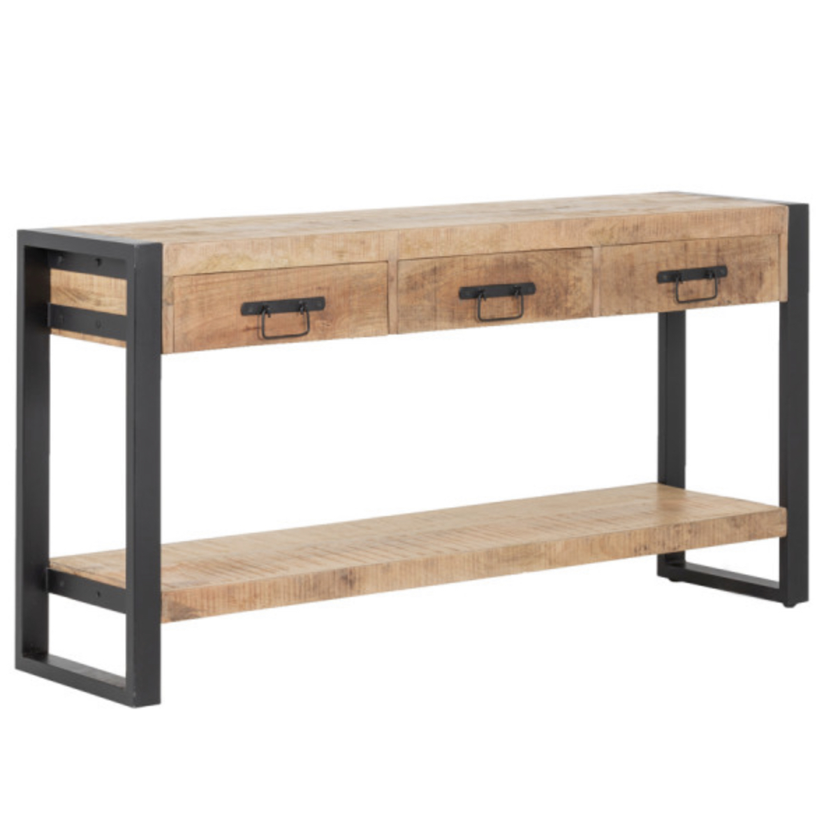 3 drawer console table - Natural wood finish - NIPL10628