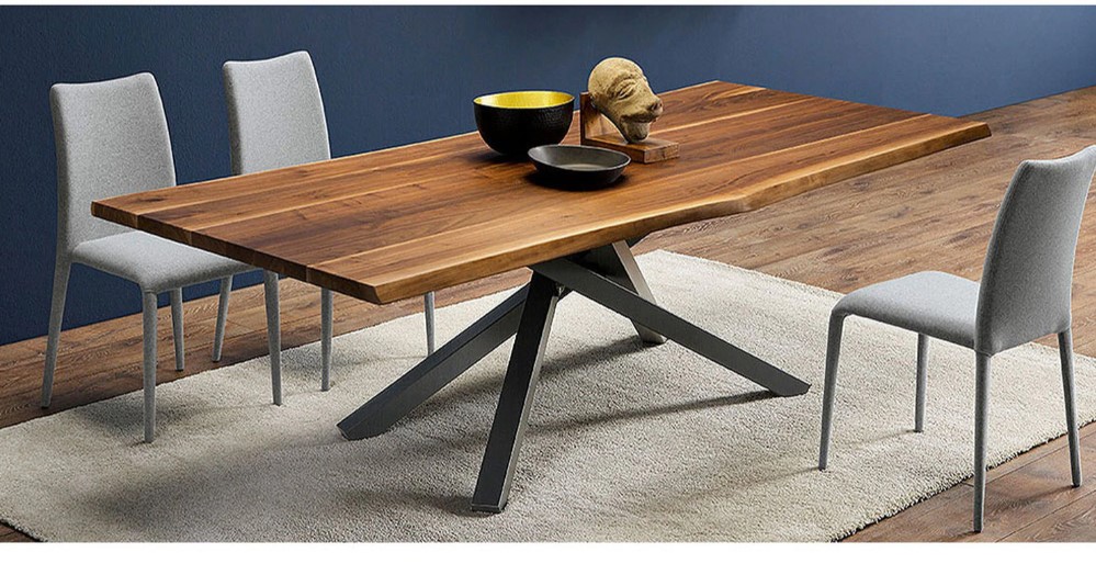 Live edge coffee table - Natural brown wood finish - NIPL10674