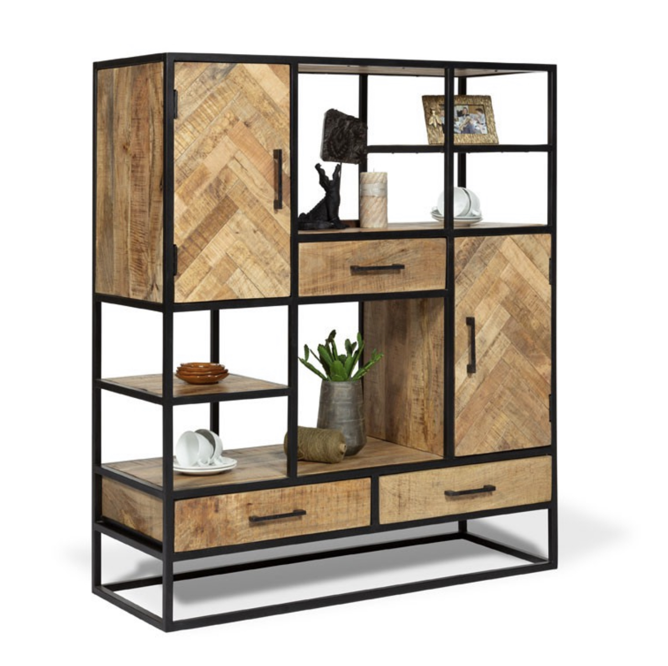 Large storage cabinet & shelf Natural Wood