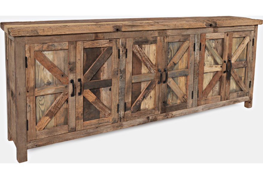 Recycle wood large sideboard Natural Wood - Size 210X40X82 cms - NIPL10137