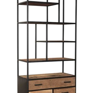 European style bookshelf and storage rack Natural Wood